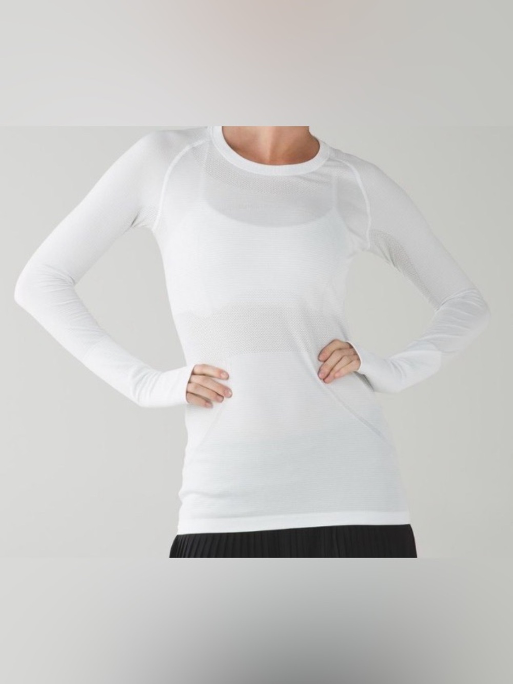 Lululemon Swiftly Tech Long Sleeve Crew - 
Heathered White